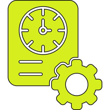 Saat vitesi simgesi. Web tasarımı için zaman dişli vektör simgesinin özet çizimi