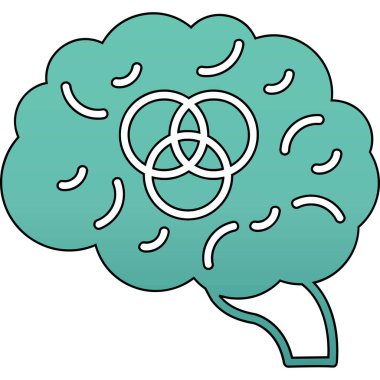 Vektör illüstrasyonu, işaretli çizgi film beyni