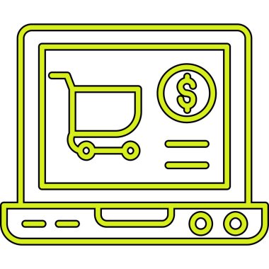 Dolar simgesi olan alışveriş arabası