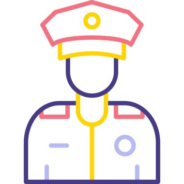 Polis. Web simgesi basit illüstrasyon