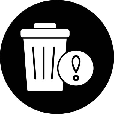 Çöp kutusu simgesi, vektör illüstrasyonu