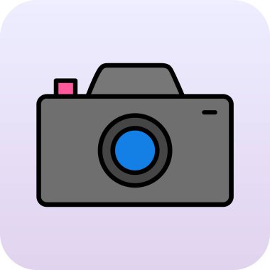 Kamera simgesi, vektör illüstrasyonu