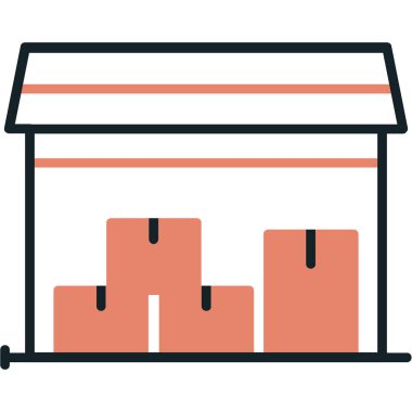 Mağaza binası Web simgesi basit illüstrasyon