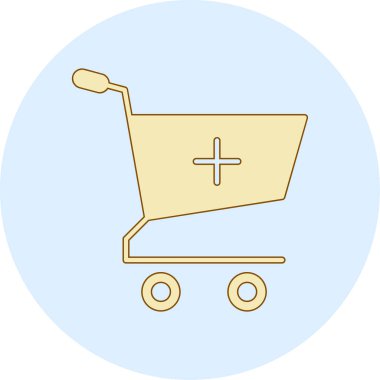 Alışveriş arabası ikon vektör illüstrasyonu