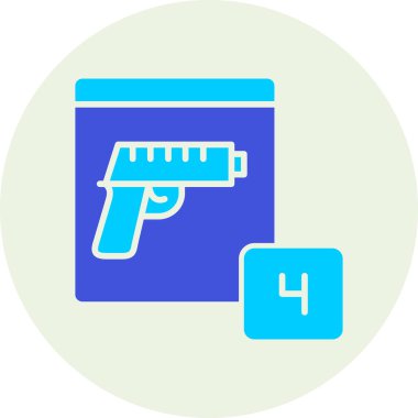 Mermi tabancası ikonu. Beyaz arkaplanda izole edilmiş web tasarımı için polis silahı vektör simgesinin izometriği