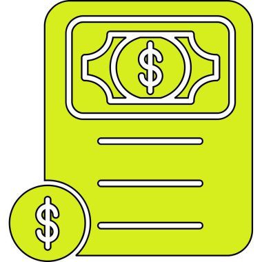 Dolar banknot ikonu. dolar banknot vektör simgesi rengi düz izole