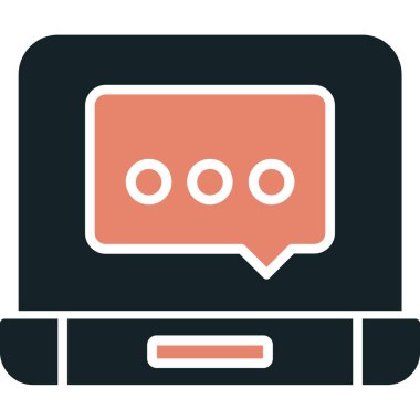 Görüntülü sohbet simgesi. Basit tasarım vektörü illüstrasyonu