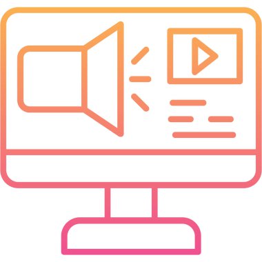 video. Web simgesi basit illüstrasyon