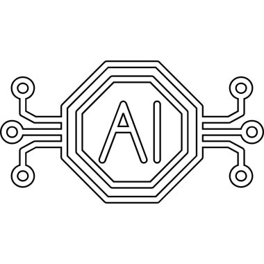 Yapay zeka simgesi, anahat stili