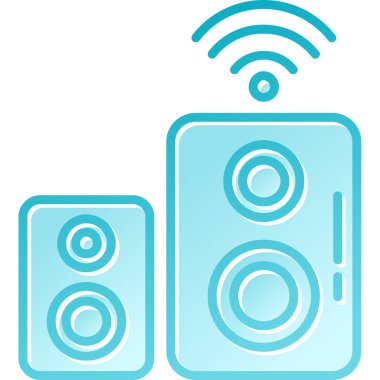 Beyaz arkaplanda mavi hoparlör simgesi izole edildi. ses sembolü. ses ve halk müziği. Beyaz Daire 'de halka açık etkinlik. vektör illüstrasyonu