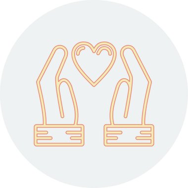 Kalp ve kurdele vektör illüstrasyon tasarımlı eller