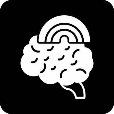 Beyin. Web simgesi basit illüstrasyon