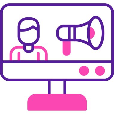 Konuşmacı. Web simgesi basit illüstrasyon