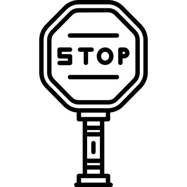 Dur işareti simgesi. Web için dur vektör simgelerinin basit illüstrasyonu