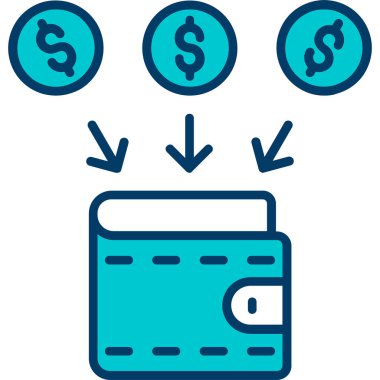 Dolar. Web simgesi basit illüstrasyon