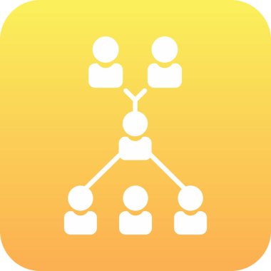 ağ bağlantı simgesi. Sarı arkaplanda izole edilmiş ağ bağlantı vektör simgesinin düz çizimi