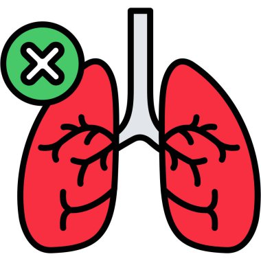 akciğer simgesi vektör illüstrasyonu