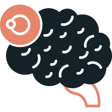 beyin ikonu vektör illüstrasyonu