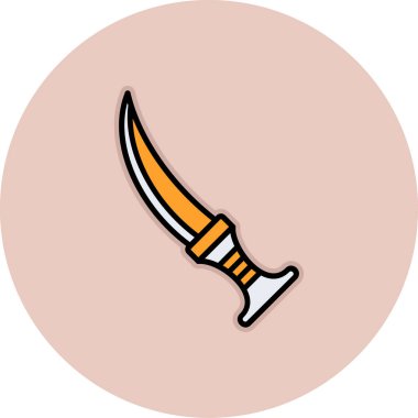 kılıç vektörü düz renk simgesi