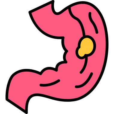 Mide ikonu. Web için mide vektör simgelerinin özet çizimi