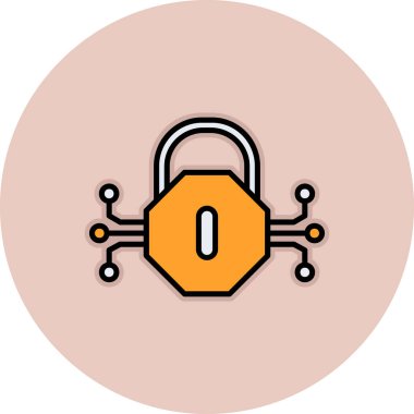 Güvenlik kilidi simgesi. Web için kilit ve kilit vektör simgelerinin düz çizimi