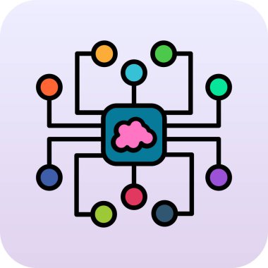 ai Yapay Zeka simgesi ana hatlar biçiminde