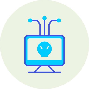 Bir robot simgesinin vektör illüstrasyonu