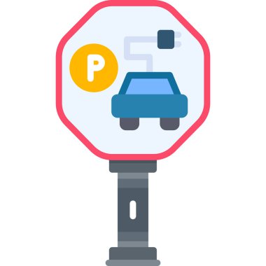 Park ediyor. Web simgesi basit illüstrasyon