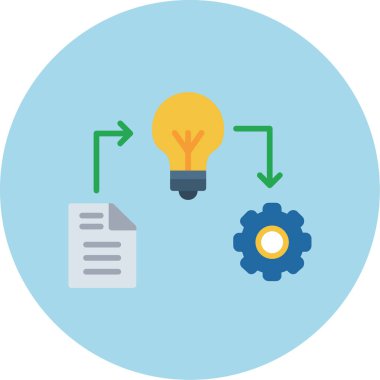 fikir düz vektör simgesi