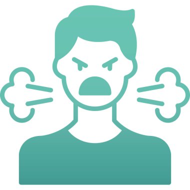 Kızgın ifade vektör illüstrasyon tasarımı olan adam