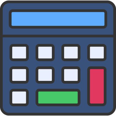 Hesap makinesi simgesi ve vektör illüstrasyonu beyaz arkaplanda izole edildi