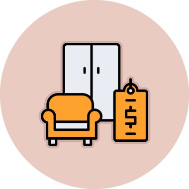 Şömine. Web simgesi basit illüstrasyon