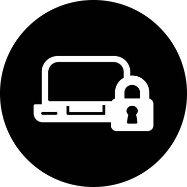 dizüstü bilgisayar kilidi ikon vektör çizimi