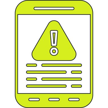 Akıllı telefon uyarı simgesi. Beyaz arkaplanda izole edilmiş web tasarımı için telefon uyarı vektörü simgesi