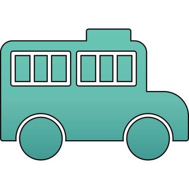 Otobüs. Web simgesi basit illüstrasyon