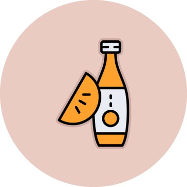 Tatlı turuncu bir şişenin çıkartması.