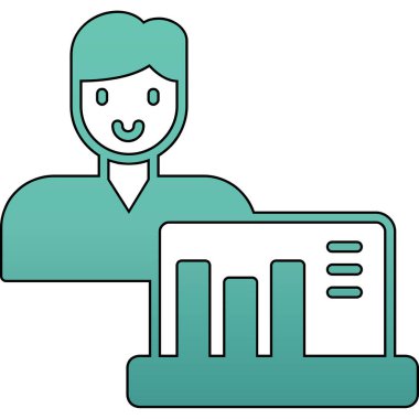 İş adamı simgesinin vektör illüstrasyonu