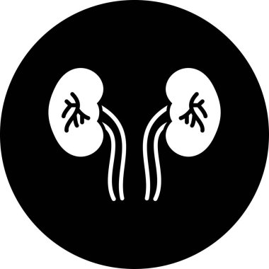 İnsan böbreği simgesi, basit tasarım.