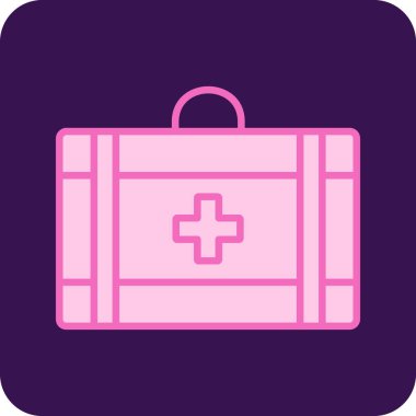 İlk yardım çantası simgesi olan bavul