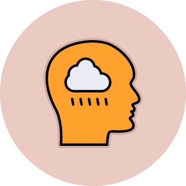 Beyin. Web simgesi basit illüstrasyon