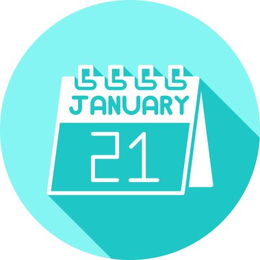 28 Ocak Düz ikon vektör illüstrasyonu