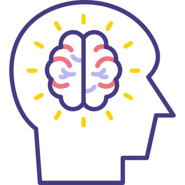 Beyin. Web simgesi basit illüstrasyon