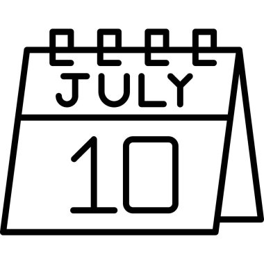 Temmuz 1. Satır simgesi tasarım vektörü