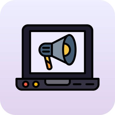 megafon ve medya tasarımı, vektör illüstrasyonu