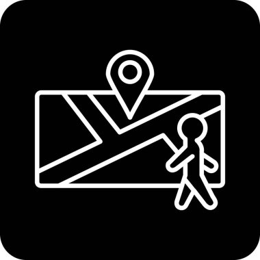 harita simgesi soyut arkaplanda izole edildi