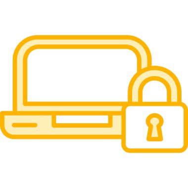 bilgisayar kilidi düz simge, vektör, illüstrasyon