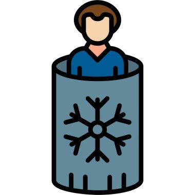 Kar ikonu vektör illüstrasyonlu adam