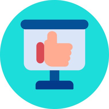 Başparmak yukarı simgesi. Web illüstrasyonu