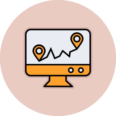 Harita simgesi. vektör düz illüstrasyon