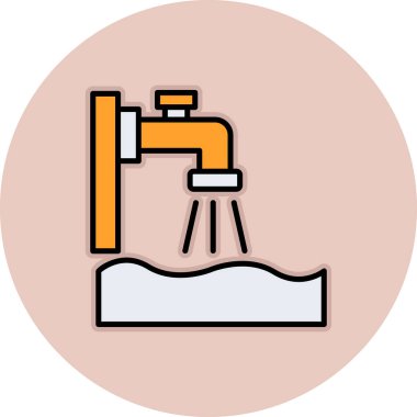 Su musluğu ikonu vektör illüstrasyonu